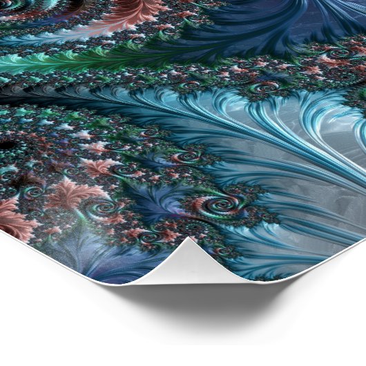 Groovy Kleurrijke Boho Hippie Mandelbrot Fractal A Perfect Poster (Hoek)