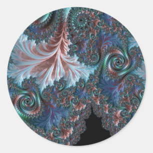 Groovy Kleurrijke Boho Hippie Mandelbrot Fractal A Ronde Sticker