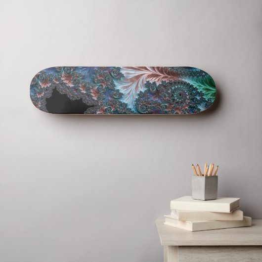 Groovy Kleurrijke Boho Hippie Mandelbrot Fractal A Skateboard (Muurkunst (Horizontaal))