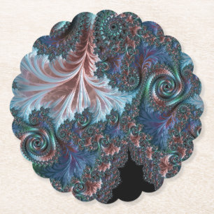 Groovy Kleurrijke Boho Hippie Mandelbrot Fractale Kartonnen Onderzetters