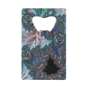 Groovy Kleurrijke Boho Hippie Mandelbrot Fractale Kredietkaart Flessenopener