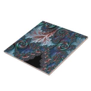 Groovy Kleurrijke Boho Hippie Mandelbrot Fractale Tegeltje