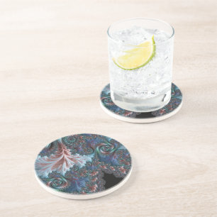 Groovy Kleurrijke Boho Hippie Mandelbrot Fractale Zandsteen Onderzetter
