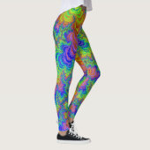 Groovy Kleurrijke Boho Hippie Trippy Regenboog Fra Leggings (Rechts)
