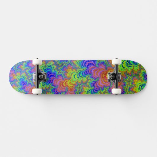 Groovy Kleurrijke Boho Hippie Trippy Regenboog Fra Skateboard (Horizontaal)