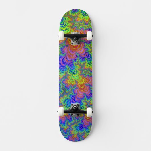 Groovy Kleurrijke Boho Hippie Trippy Regenboog Fra Skateboard (Voorkant)