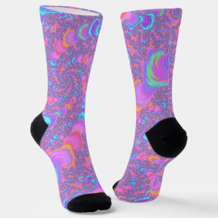 Groovy Kleurrijke Fluorescerende Trippy Spiraal Fr Sokken