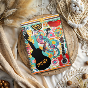 Groovy kleurrijke gitaren spiraal foto Notitieboek