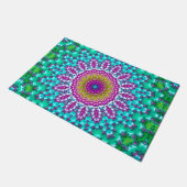 Groovy Kleurrijke Jewel Tone Boho Fractal Mandala Deurmat (Schuin)