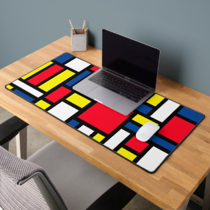 Groovy Kleurrijke Moderne Mondriaan Stijl Abstract Bureaumat