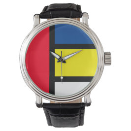 Groovy Kleurrijke Moderne Mondriaan Stijl Abstract Horloge