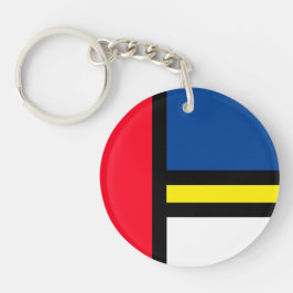 Groovy Kleurrijke Moderne Mondriaan Stijl Abstract Sleutelhanger