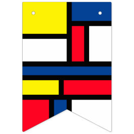 Groovy Kleurrijke Moderne Mondriaan Stijl Abstract Vlaggetjes