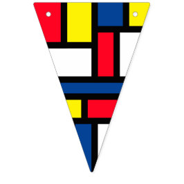 Groovy Kleurrijke Moderne Mondriaan Stijl Abstract Vlaggetjes