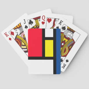 Groovy Kleurrijke Moderne Mondriaanse Stijl Abstra Pokerkaarten