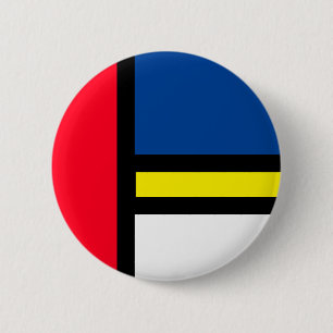 Groovy Kleurrijke Moderne Mondriaanse Stijl Abstra Ronde Button 5,7 Cm