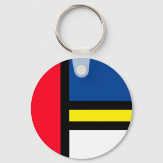 Groovy Kleurrijke Moderne Mondriaanse Stijl Abstra Sleutelhanger