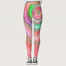 Groovy Kleurrijke Spiral Digitale Abstracte Fracta Leggings