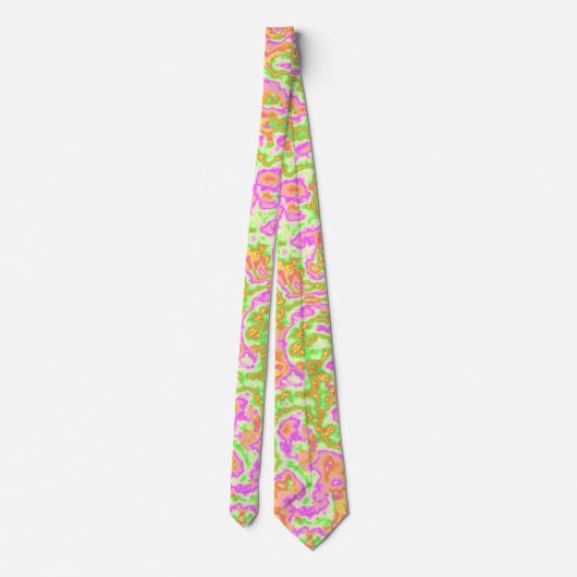 Groovy Kleurrijke Zure Reis Retro Hippie Marble Ar Stropdas (Achterkant)