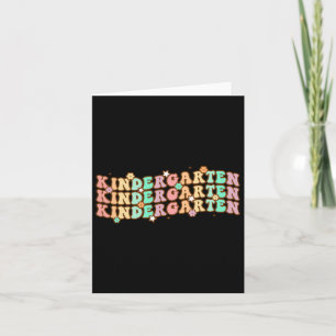 Groovy kleuterschool vibes gezicht retro leraren B Kaart