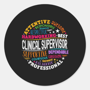 Groovy klinische supervisor waardering gezondheids ronde sticker