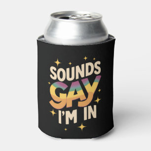 Groovy klinkt gay ik ben in LGBT regenboog trots Blikjeskoeler