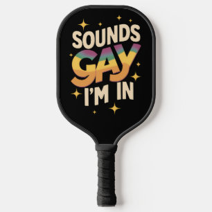 Groovy klinkt gay ik ben in LGBT regenboog trots Pickleball Paddle