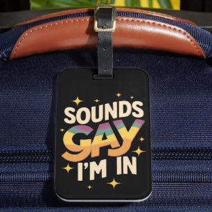 Groovy klinkt homo ik ben in LGBT Rainbow Pride Bagagelabel