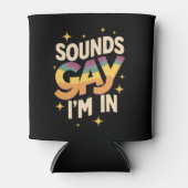 Groovy klinkt homo ik ben in LGBT Rainbow Pride Blikjeskoeler (Voorkant)