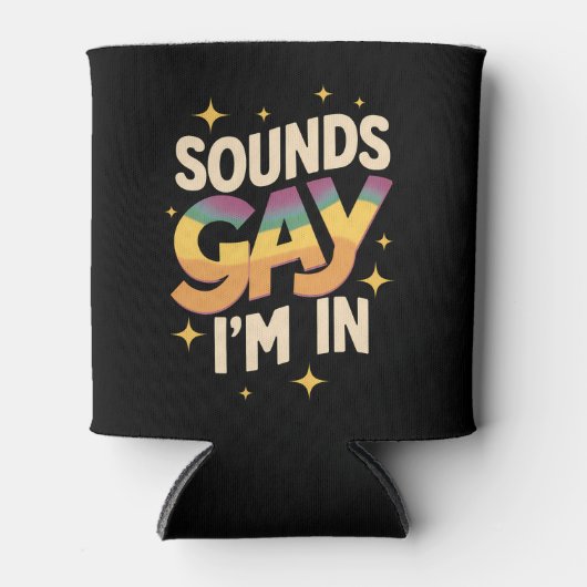 Groovy klinkt homo ik ben in LGBT Rainbow Pride Blikjeskoeler (Voorkant)