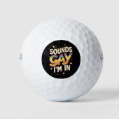 Groovy klinkt homo ik ben in LGBT Rainbow Pride Golfballen (Voorkant)