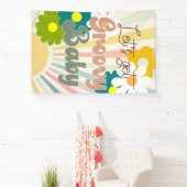 Groovy, laten we groovy krijgen, Retro party Spandoek (Insitu)