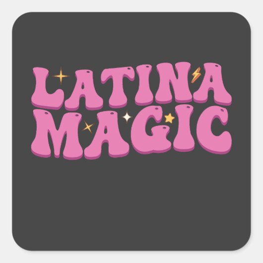 Groovy Latina Magic Leuk Roze Vierkante Sticker (Voorkant)