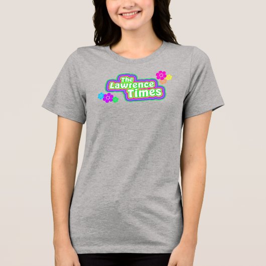 Groovy Lawrence Times femme bloem grijs Tri-Blend Shirt (Voorkant)