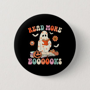 Groovy Lees Verder Boeken Schattige Ghost Boo Funn Ronde Button 5,7 Cm