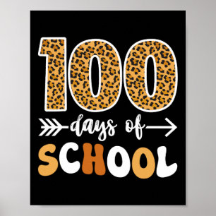 Groovy Leopard 100ste dag van schoolleraar Kinder Poster