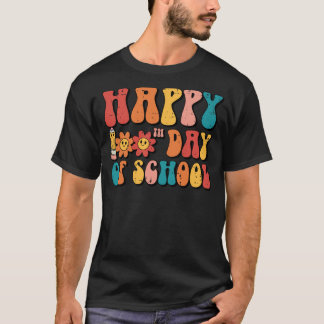 Groovy Leraar 100 Dagen School Student Gelukkig 10 T-shirt