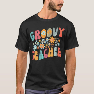 Groovy leraar kleurrijke leraar dag onderwijs t-shirt