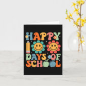 Groovy leraar student 100e dag van school Happy 1 Kaart (Gele Bloem)