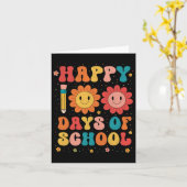 Groovy leraar student 100e dag van school Happy 1 Kaart (Gele Bloem)