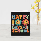 Groovy leraar student 100e dag van school Happy 1 Kaart (Gele Bloem)