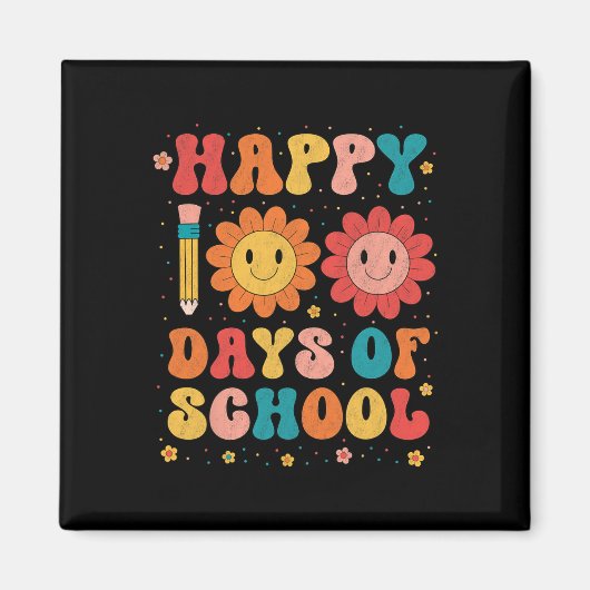 Groovy leraar student 100e dag van school Happy 1 Magneet (Voorkant)