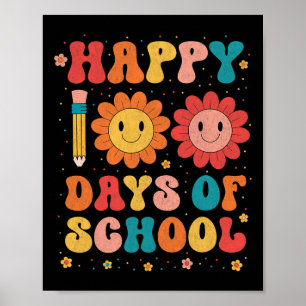 Groovy leraar student 100e dag van school Happy 1 Poster