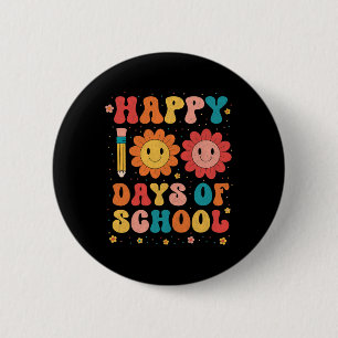 Groovy leraar student 100e dag van school Happy 1 Ronde Button 5,7 Cm