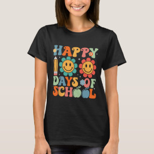 Groovy leraar student 100e dag van school Happy 1 T-shirt