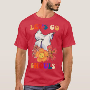 Groovy Let's Go Ghouls Floral Ghost Hippie Brawe T-shirt