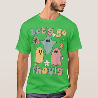 Groovy Let's Go Ghouls Floral Ghost Hippie Brawe T-shirt