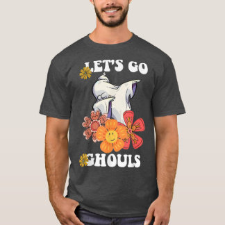 Groovy Let's Go Ghouls Floral Ghost Hippie Brawe T-shirt