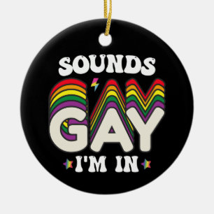 Groovy LGBT Pride Geluiden Gay Ik Ben Erin Keramisch Ornament