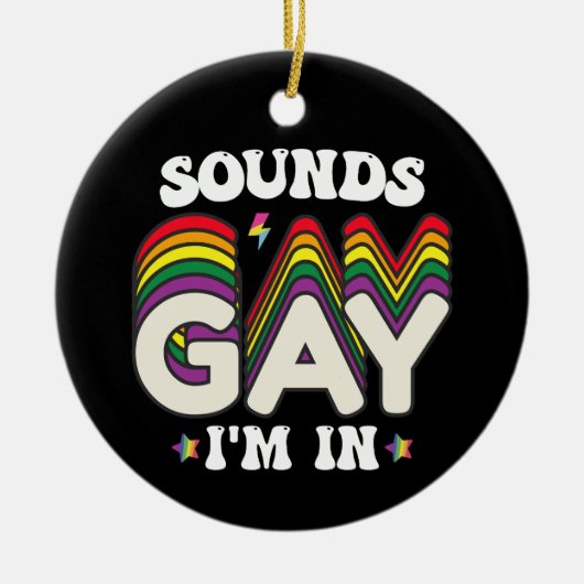 Groovy LGBT Pride Klinkt laat me binnen Keramisch Ornament (Voorkant)